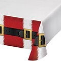 Creative Converting Santas Suit Plastic Tablecloth, 54 x 102 (324126)