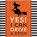 Creative Converting Yes! I can Drive a Stick Halloween Beverage Napkins, 5 x 5, 16 pack (324004)