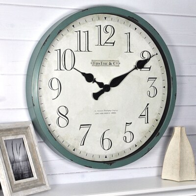 FirsTime Bellamy 24"H Aged Teal Wall Clock (10065)