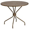 35.25 Round Gold Indoor-Outdoor Steel Patio Table [CO-7-GD-GG]