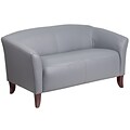 HERCULES Imperial Series Gray Leather Loveseat [111-2-GY-GG]