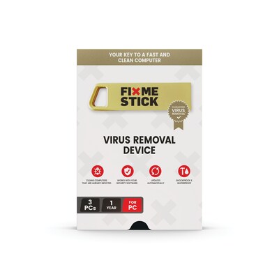 FixMeStick Virus Removal Device, Unlimited Use-Up to 3 PCs (FMS9ZAFSTD)