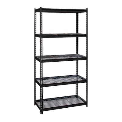 Iron Horse 2300 lb. Wire Rivet Series 5-Shelf Metal/Wire Deck Shelving Unit, 36W, Black (22130)