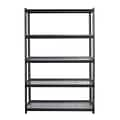 Iron Horse 2300 lb. Wire Rivet Series 5-Shelf Metal/Wire Deck Shelving Unit, 48W, Black (22131)