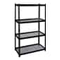 Iron Horse 2300 lb. Wire Rivet Series 4-Shelf Metal/Wire Deck Shelving Unit, 36"W, Black (22129)