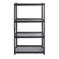 Iron Horse 2300 lb. Wire Rivet Series 4-Shelf Metal/Wire Deck Shelving Unit, 36W, Black (22129)