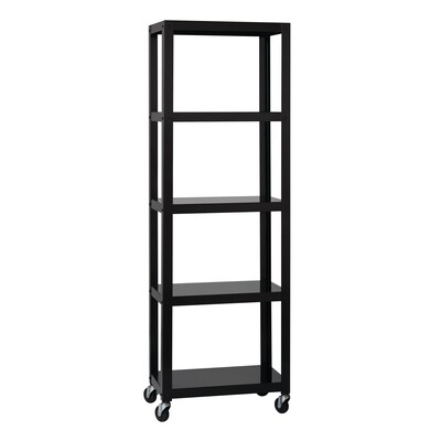 Space Solutions Ready-to-assemble 72-inch High Mobile 5-Shelf Bookcase, Black