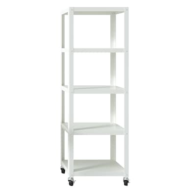 Space Solutions Ready-to-assemble 72-inch High Mobile 5-Shelf Bookcase, White