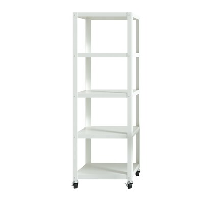 Space Solutions Ready-to-assemble 72-inch High Mobile 5-Shelf Bookcase, White