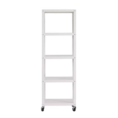 Space Solutions Ready-to-assemble 72-inch High Mobile 5-Shelf Bookcase, White