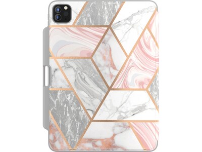 i-Blason iPadPro2020-12.9-Cosmo-Pen-Marble Cosmo Thermoplastic Polyurethane (TPU) Folio for 12.9" iPad Pro, Marble Pink