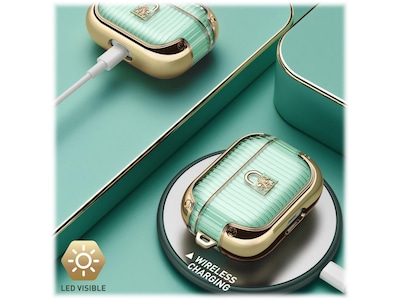 i-Blason Duchess Case for Apple AirPods Pro, Green (AirPodsPro2019-Duchess-Gold)