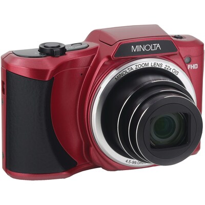 Minolta MN22Z-R 20-Megapixel 1080p Full HD Wi-Fi Digital Camera with 22x Zoom, Red