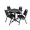 Regency Cain Breakroom Table, 30W, Gray & 4 Restaurant Stack Chairs, Black (TB3030GY29BK)