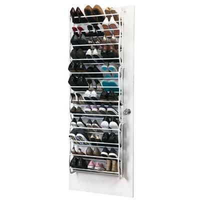 Whitmor 4 Tier Floor Shoe Rack - 20 Pair - Storage Organizer, White