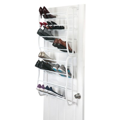 Simplify Over the Door Shoe Rack, 36 Pair, White (23197)