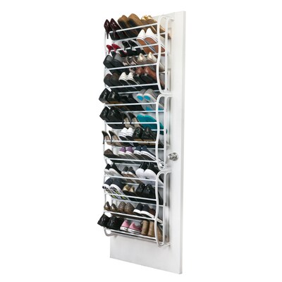 Simplify Over the Door Shoe Rack, 36 Pair, White (23197)