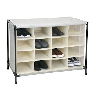 Simplify Shoe Cubby, 16 Compartment, Faux Jute (23200-FEJ)