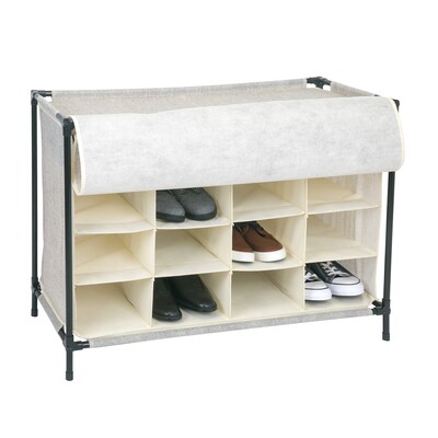 Simplify Shoe Cubby, 16 Compartment, Faux Jute (23200-FEJ)