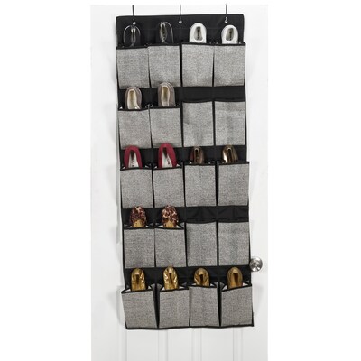 Simplify Shoe Organizer, 20-Pocket, Black (25426-BLACK)