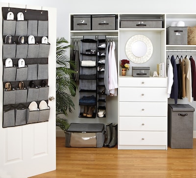 Simplify Closet Organizer, 6 Shelf, Black (25427-BLACK)