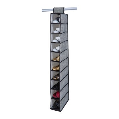 Simplify Shoe Organizer, 10 Shelf, Black (25428-BLACK)