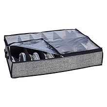 Simplify Under the Bed Shoe Storage Box, 12 Pair, Black (25430-BLACK)