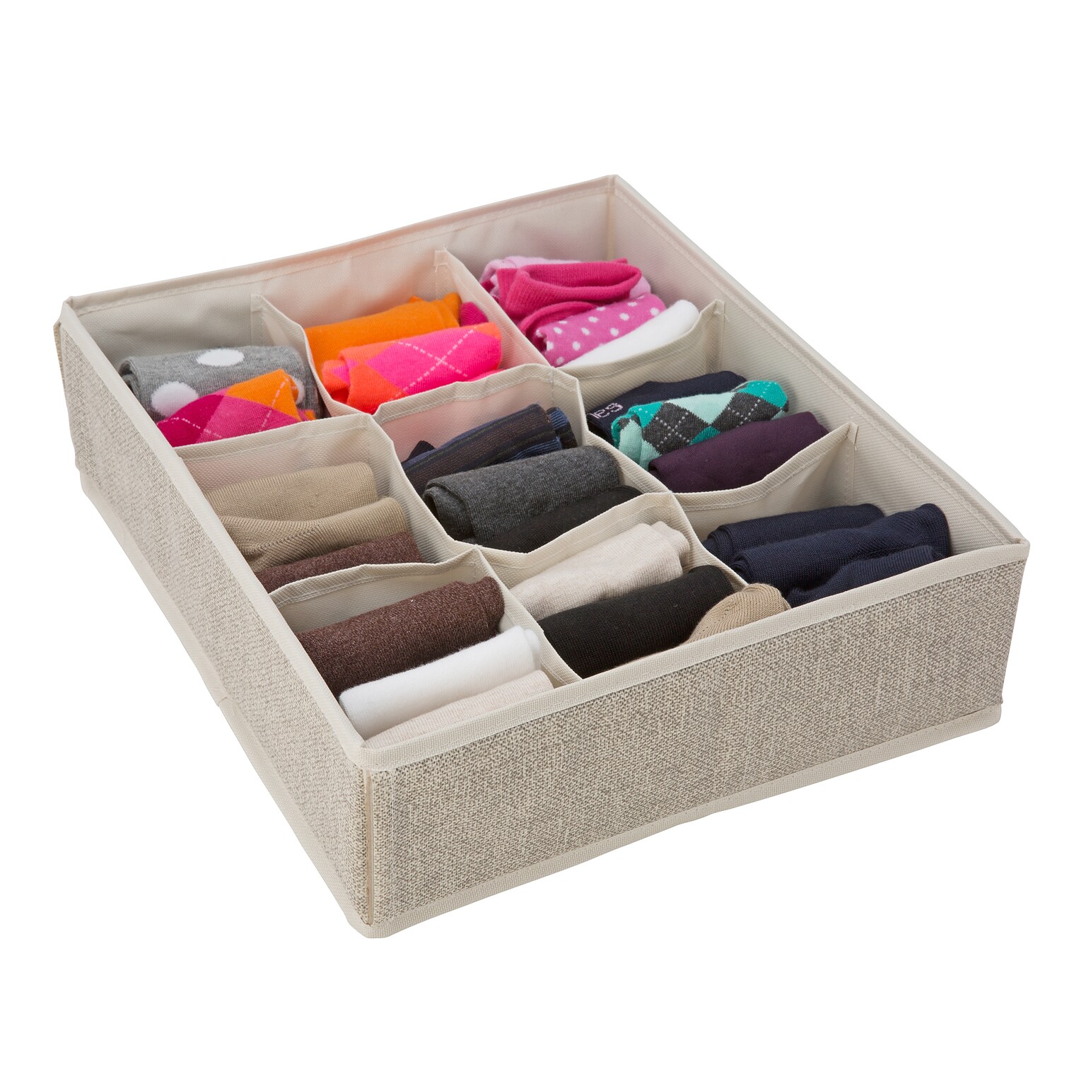 Simplify Drawer Organizer, 9 Compartment, Faux Jute (25516-FEJ)