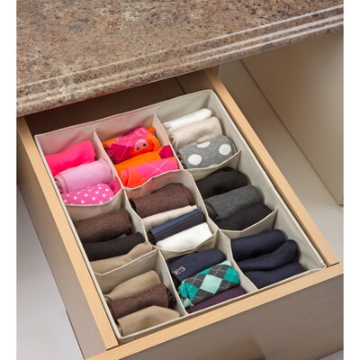 Simplify Drawer Organizer, 9 Compartment, Faux Jute (25516-FEJ)