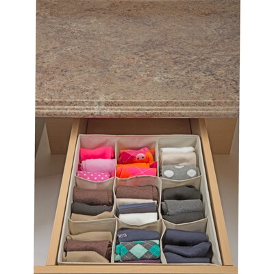 Simplify Drawer Organizer, 9 Compartment, Faux Jute (25516-FEJ)