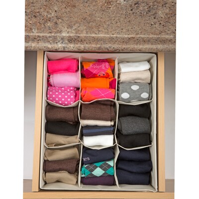 Simplify Drawer Organizer, 9 Compartment, Faux Jute (25516-FEJ)