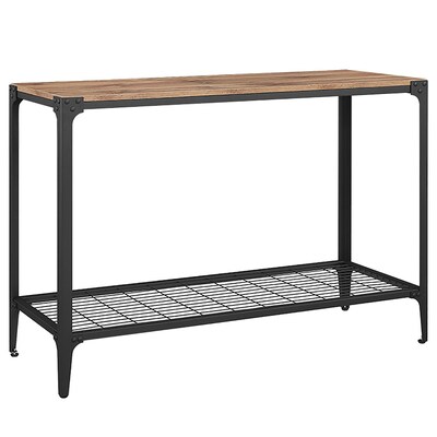 Walker Edison Angle Iron Rustic Wood Sofa Entry Table - Barnwood (SP44AIETBW)