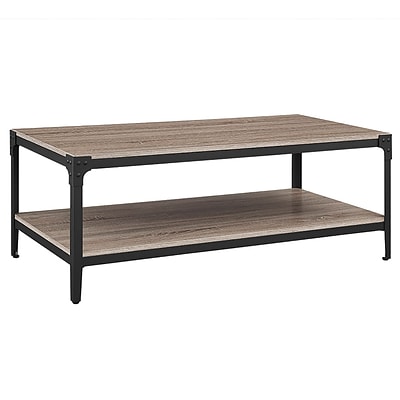 Walker Edison Angle Iron Rustic Wood Coffee Table - Driftwood (SP46AICTAG)