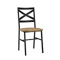 Walker Edison Metal X-Back Wood Dining Chair, Set of 2, Barnwood (SP18AI2BW)