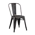 Walker Edison Stackable Metal Cafe Bistro Chair - Black (SPH33MCBL)