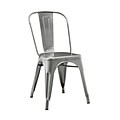Walker Edison Stackable Metal Cafe Bistro Chair - Gun Metal (SPH33MCGM)