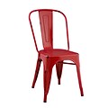 Walker Edison Stackable Metal Cafe Bistro Chair - Red (SPH33MCRD)