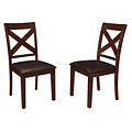 Walker Edison Solid Wood X-Back Padded Dining Chairs - Set of 2 - Espresso (SPHW2TRES)