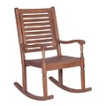 Walker Edison Solid Acacia Wood Rocking Patio Chair, Dark Brown (SPWRCDB)