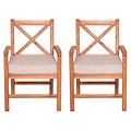 Walker Edison X-Back Acacia Patio Chairs with Cushions (Set of 2) (SPWXB2BR)