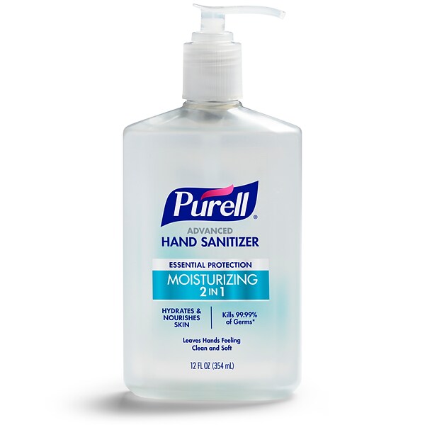 PURELL 2in1 Moisturizing Advanced Hand Sanitizer Gel, 12 oz Pump Bottle, 12/CT (3698-12)