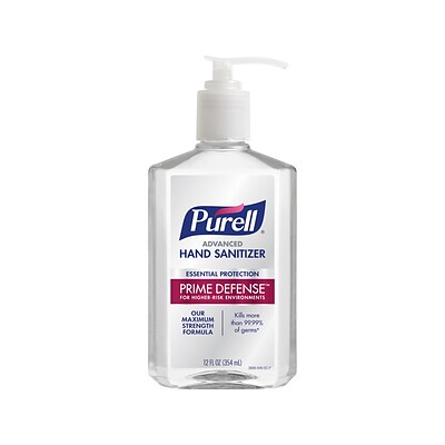 Purell Prime Defense Advanced 85% alcohol Gel Hand Sanitizer, 12 fl oz Pump Bottle (3699-12)