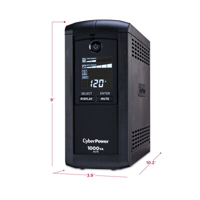 CyberPower Intelligent 1000VA UPS Battery Backup and Surge Protector, 9-Outlets, Black (CP1000AVRLCD)