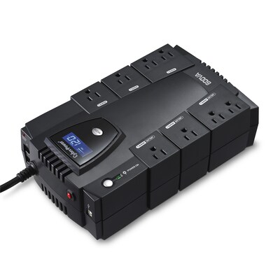 CyberPower Intelligent LCD 600VA UPS, 8-Outlets, Black (CP600LCD)