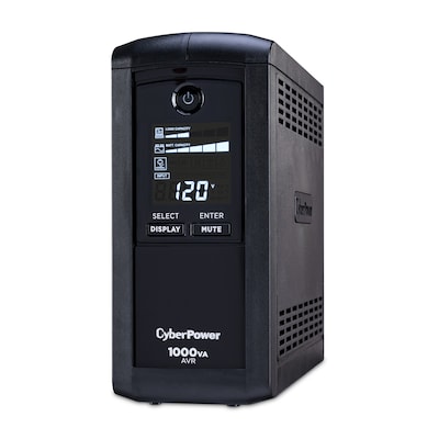 CyberPower Intelligent 1000VA UPS Battery Backup and Surge Protector, 9-Outlets, Black (CP1000AVRLCD
