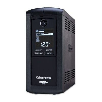 CyberPower Intelligent 1000VA UPS Battery Backup and Surge Protector, 9-Outlets, Black (CP1000AVRLCD