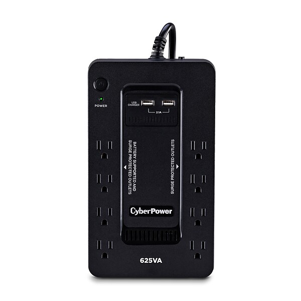 CyberPower Standby 625VA UPS, 8-Outlets, Black (ST625U)