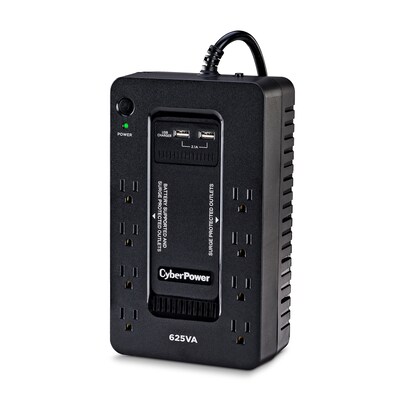 CyberPower Standby 625VA UPS, 8-Outlets, Black (ST625U)