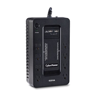 CyberPower Standby 625VA UPS, 8-Outlets, Black (ST625U)