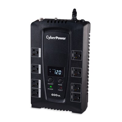 CyberPower Intelligent LCD 600VA UPS, 8-Outlets, Black (CP600LCD)
